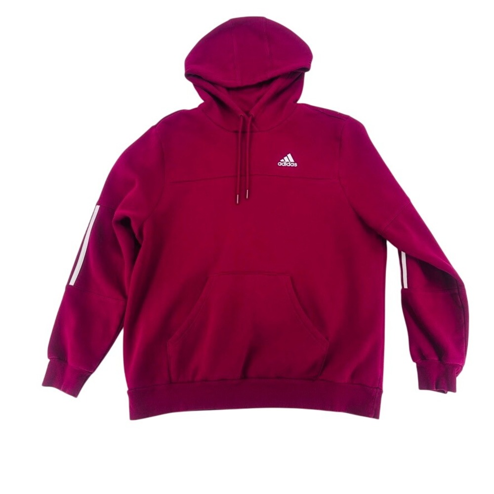 Adidas Purple Logo Hoodie Mens M Pullover Athletic Sweatshirt